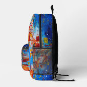 抽象芸術(ばちゃばちゃ)跳ねる絵を描 プリントバックパック (右)