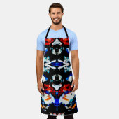 抽象芸術 アステカ エプロン (着用した状態)