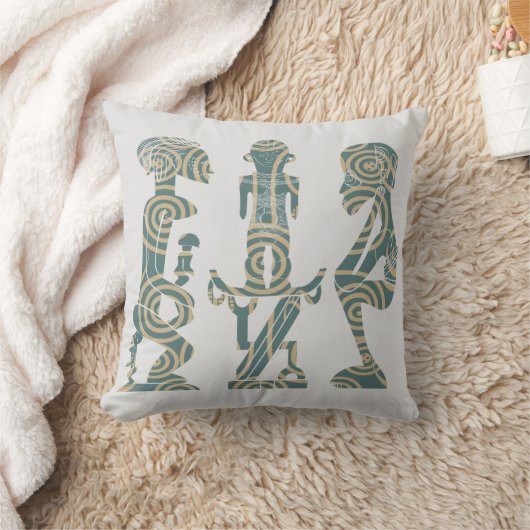 抽象芸術・アフリカの部族の戦士の儀式 クッション (ブランケット)