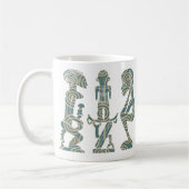 抽象芸術・アフリカの部族の戦士の儀式 コーヒーマグカップ (左)