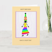 抽象芸術、アフリカアートかわいい&エレガント誕生日 カード (正面)