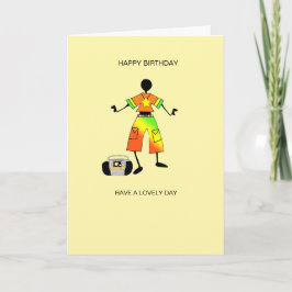 抽象芸術、アフリカンアートお祝いヴィベ誕生日 カード