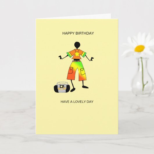 抽象芸術、アフリカンアートお祝いヴィベ誕生日 カード (小さな植物)