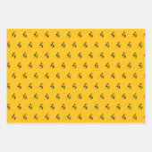 抽象芸術、アフリカンアートドラミングシルエット ラッピングペーパーシート (正面3)