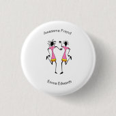 抽象芸術、アフリカ素晴らしアートダンスとパーティー 缶バッジ (正面)