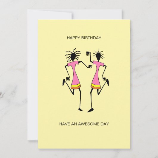 抽象芸術、アフリカ美術素晴らしパーティー誕生日 カード (正面)