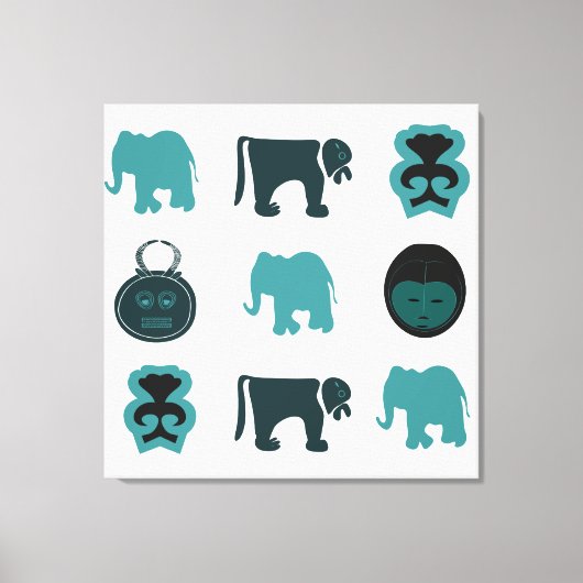 抽象芸術・アフリカ部族美術 キャンバスプリント (正面)