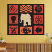 抽象芸術・アフリカ部族美術 キャンバスプリント (インサイチュ (リビング))