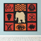 抽象芸術・アフリカ部族美術 キャンバスプリント (インサイチュ (ウッドフロア))