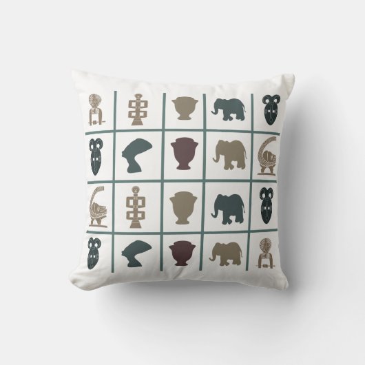 抽象芸術・アフリカ部族美術 クッション (正面)