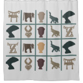 抽象芸術・アフリカ部族美術 シャワーカーテン (正面)