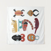 抽象芸術・アフリカ部族美術 タペストリー (正面(横))