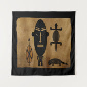 抽象芸術・アフリカ部族美術 タペストリー (正面(横))