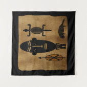 抽象芸術・アフリカ部族美術 タペストリー (正面)