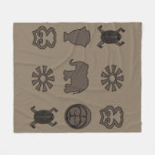 抽象芸術・アフリカ部族美術 フリースブランケット (正面(横))