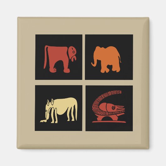 抽象芸術・アフリカ部族美術 マグネット (正面)