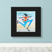 抽象芸術、アモダンフリアアートレゲエダンサー キャンバスプリント (インサイチュ (ウッドフロア))