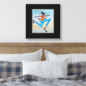 抽象芸術、アモダンフリアアートレゲエダンサー キャンバスプリント (インサイチュ (寝室))