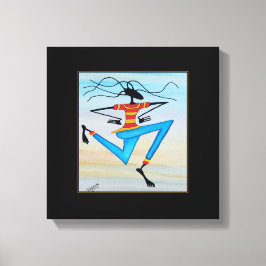 抽象芸術、アモダンフリアアートレゲエダンサー キャンバスプリント