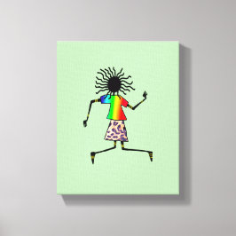 抽象芸術、アモダンフリカ・アエレガントートダンサー キャンバスプリント