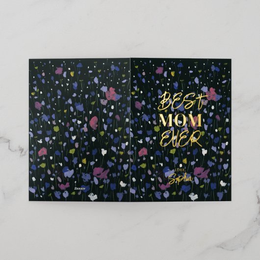 抽象芸術・アート母の日の最高の母の日 箔グリーティングカード (外側レイダウン)