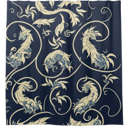 抽象芸術・アート海軍の背景と複雑なアーミニマルト シャワーカーテン (正面)