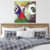 抽象芸術・アート・ビリヤード キャンバスプリント (インサイチュ (寝室))