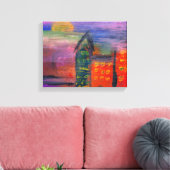 抽象芸術 – ア失ったクリル – 市 キャンバスプリント (インサイチュ (リビング))