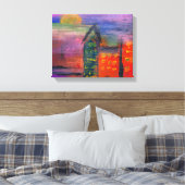 抽象芸術 – ア失ったクリル – 市 キャンバスプリント (インサイチュ (寝室))