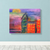 抽象芸術 – ア失ったクリル – 市 キャンバスプリント (インサイチュ (ウッドフロア))