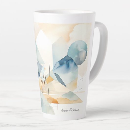 抽象芸術 カフェラテマグ (右アングル)