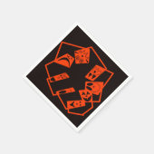 抽象芸術、カボチャ顔オン黒、ハロウィーン スタンダードカクテルナプキン (角)