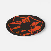 抽象芸術、カボチャ顔オン黒、ハロウィーン ペーパープレート (アングル)