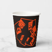 抽象芸術、カボチャ顔オン黒、ハロウィーン 紙コップ (裏面)