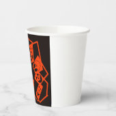 抽象芸術、カボチャ顔オン黒、ハロウィーン 紙コップ (左)