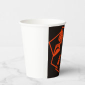 抽象芸術、カボチャ顔オン黒、ハロウィーン 紙コップ (右)