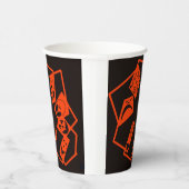 抽象芸術、カボチャ顔オン黒、ハロウィーン 紙コップ (右)