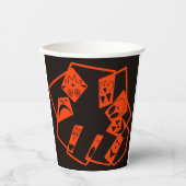 抽象芸術、カボチャ顔オン黒、ハロウィーン 紙コップ (正面)