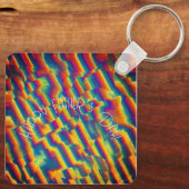 抽象芸術-カラフルガラス変形 キーホルダー (裏面)