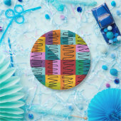 抽象芸術、カラフルデザイン ペーパープレート (パーティー)