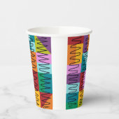 抽象芸術、カラフルデザイン 紙コップ (左)