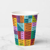 抽象芸術、カラフルデザイン 紙コップ (正面)