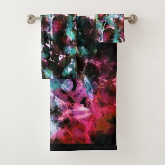 抽象芸術,カラフルパターン,明るさエレガントい バスタオルセット (インサイチュ)