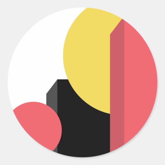 抽象芸術,カラフル,モダン,シンプル,鮮やかデザイン ラウンドシール (正面)