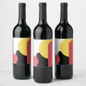 抽象芸術,カラフル,モダン,シンプル,鮮やかデザイン ワインラベル (ボトル)