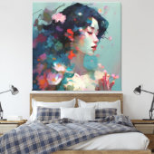 抽象芸術 キャンバスプリント (インサイチュ (寝室))