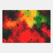 抽象芸術,クリエイティブ，モザイク，結晶，緑，黄 ラッピングペーパーシート (正面3)