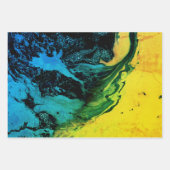 抽象芸術,クリエイティブ,大理石,緑,黄色,ピンク ラッピングペーパーシート (正面)
