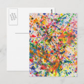 抽象芸術 – クレヨン – マルディグラ ポストカード (正面/裏面)