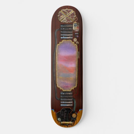 抽象芸術 – グアッシュ – 素敵な牧草地1 / 2 スケートボード (正面)